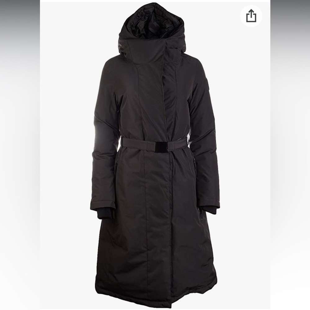 Authentic Nobis black Lara belted parka size xs new